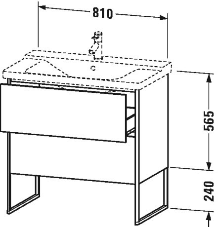XS446102222 XSquare Тумбочка напольная Белый глянцевый декор Duravit - Вид №1