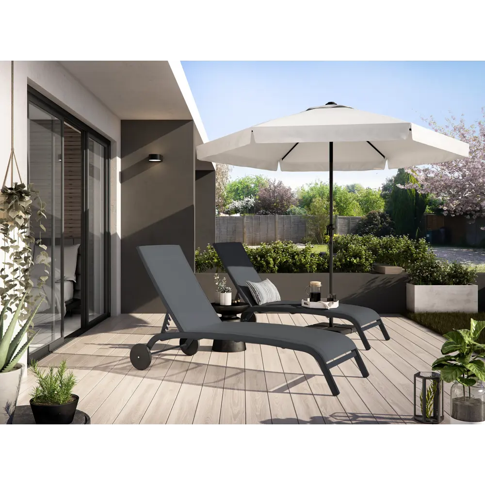 Зонт садовый NATERIAL Avea белый с наклонным механизмом 82232849 STLM-0022482 - Вид №9