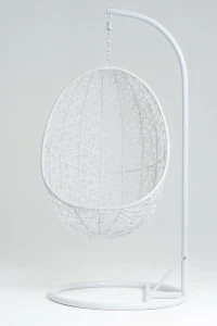 Подвесное кресло белое из искусственного ротанга 44-004-03 VINOTTI  00-3885142 Белый;голубой