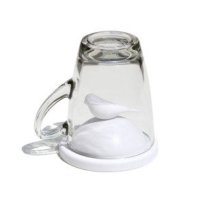 QL10300-WH-WH Чашка с крышкой sparrow, белая Qualy