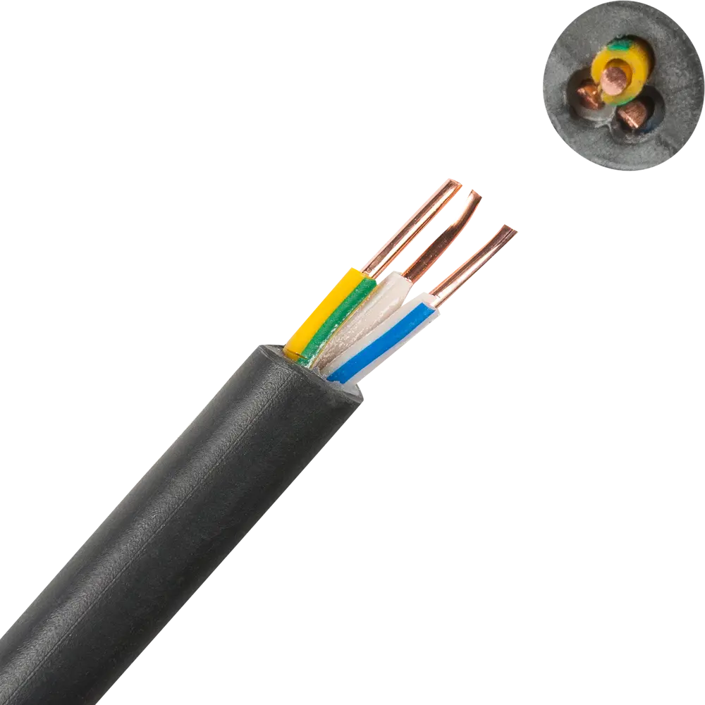 Кабель Севкабель ВВГнг(А) 3x1.5 мм 50 м ГОСТ цвет черный STLM-2141195 - Вид №2