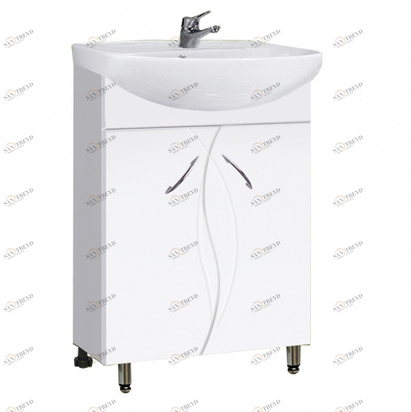 Тумба Виктория Эрика 65 10701 с раков. ERICA ERI65 1 отв. белый (S-UM-ERI65/1/2) VAKO 232338