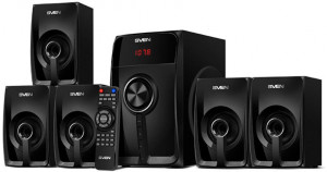 SV-018177 ht-202, черный, акустическая система 5.1 (мощность (rms):20вт+5x16вт, bluetooth, fm-тюнер, usb/sd, дисплей, пульт ду) Sven