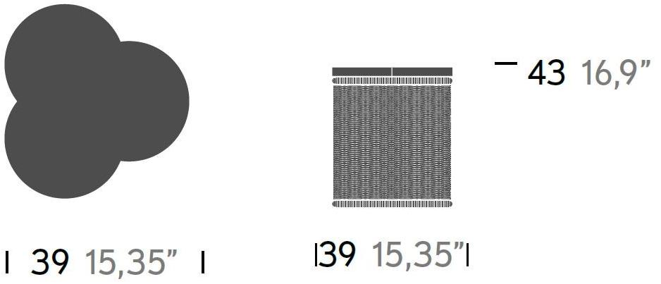 Kettal Треугольный журнальный столик из синтетического волокна Vimini 15730 - Вид №4