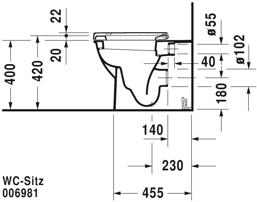 2139090000 Приставной унитаз напольный Белый Duravit Darling New Германия - Вид №3