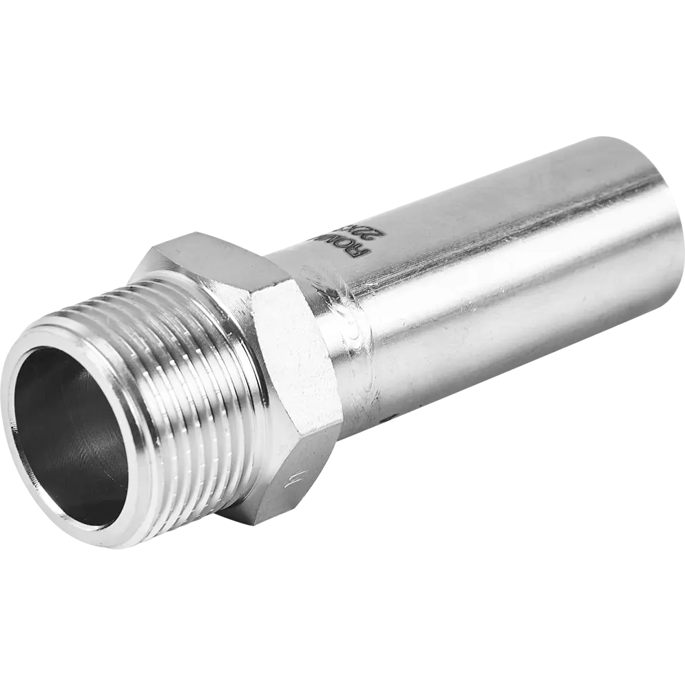 Муфта переходная Rommer 3/4"x22 мм НПр-НР нержавеющая сталь STLM-2068607 - Вид №3