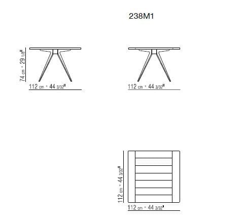 Квадратный садовый стол в ироко Flexform ARCH-00061692 - Вид №4