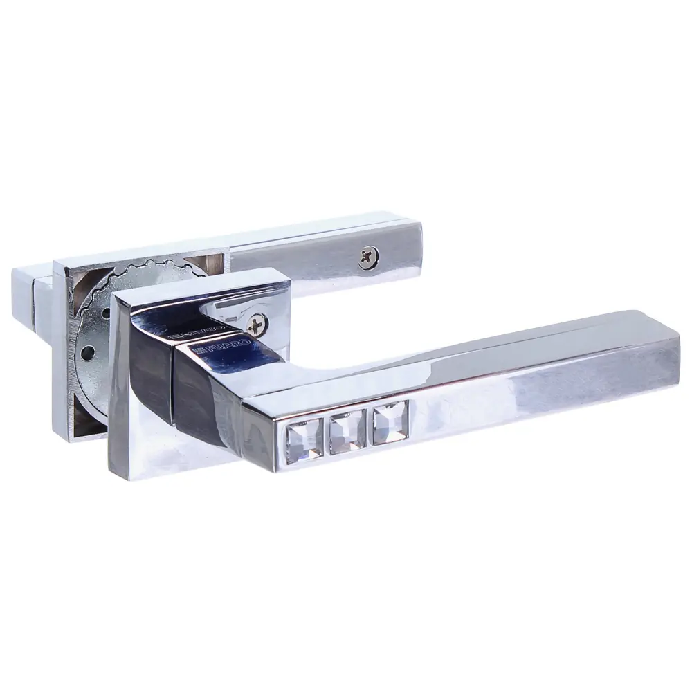 Ручка дверная на розетке CRYSTAL FLASH DM/HD CP-8, цвет хром FUARO STLM-2111670 - Вид №1