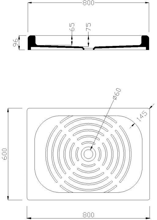 Ponte Giulio Поддон из фарфора прямоугольной формы Standard B41cps01 / b41cps02 - Вид №2