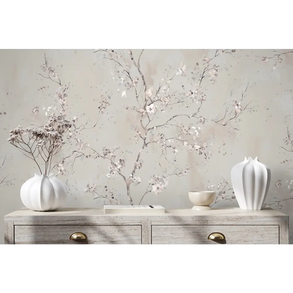 Обои Ateliero Scarlett серые с цветочным узором для гостиной и спальни 89409068 STLM-1571795 - Вид №4