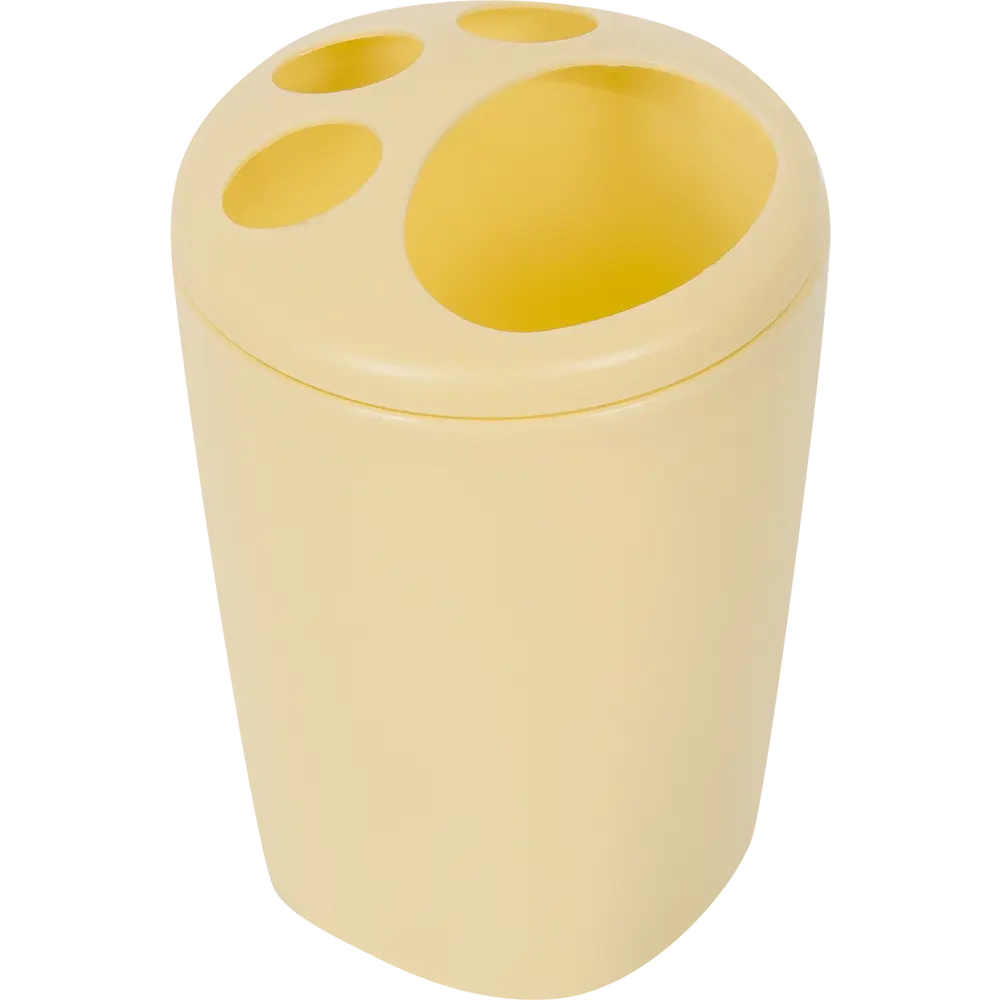 Стакан для зубных щеток Aqua с разделителем цвет желтый BEROSSI STLM-2049404