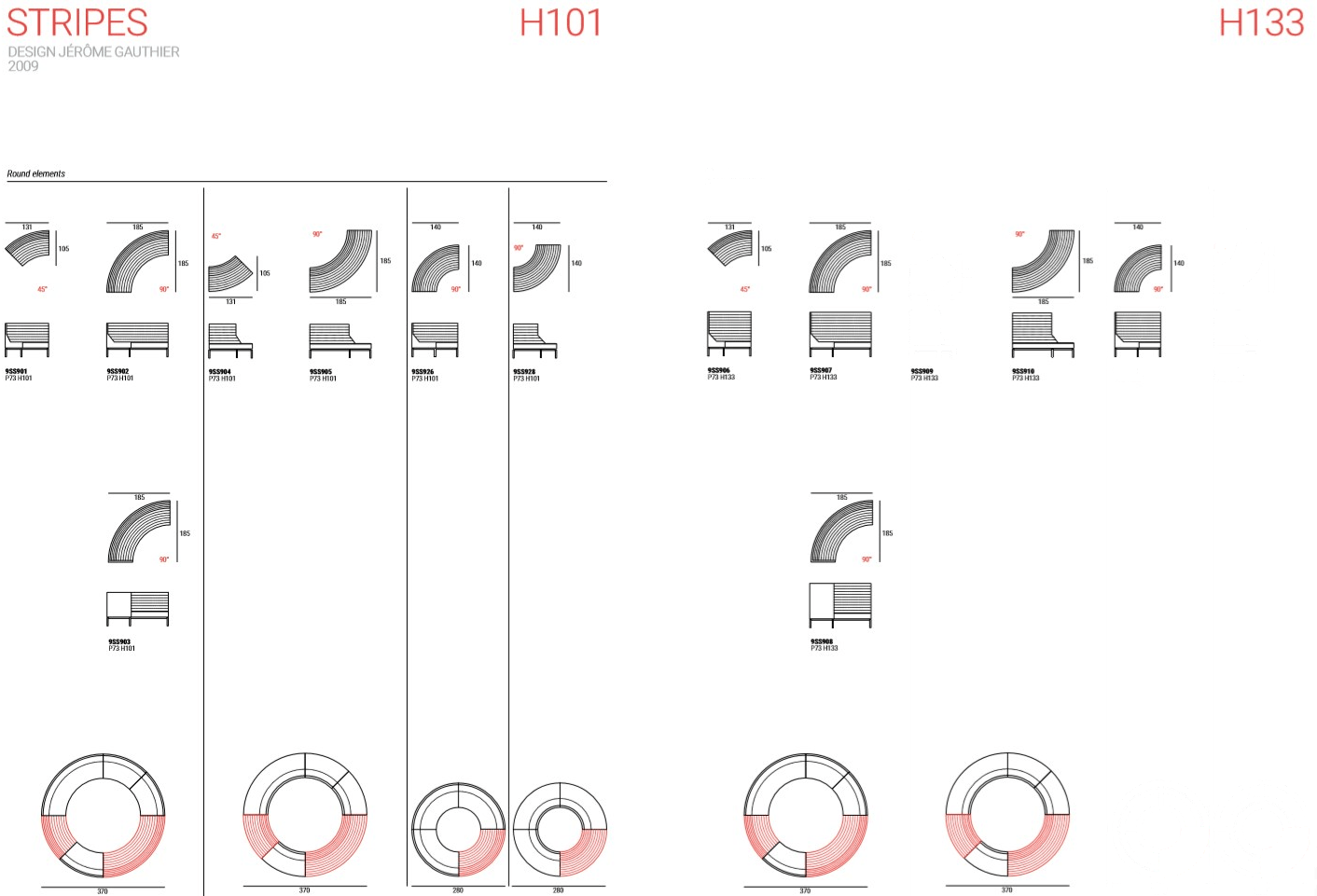 Marelli Изогнутый модульный диван Stripes sun-id-1467609 - Вид №6
