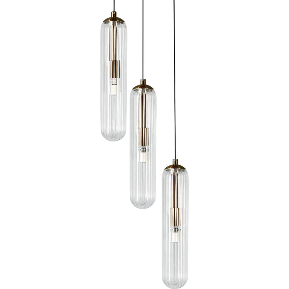 DE CITY Подвесная люстра Олимпия с тремя стеклянными плафонами в бронзовом исполнении 89391458 STLM-1570962 - Вид №3