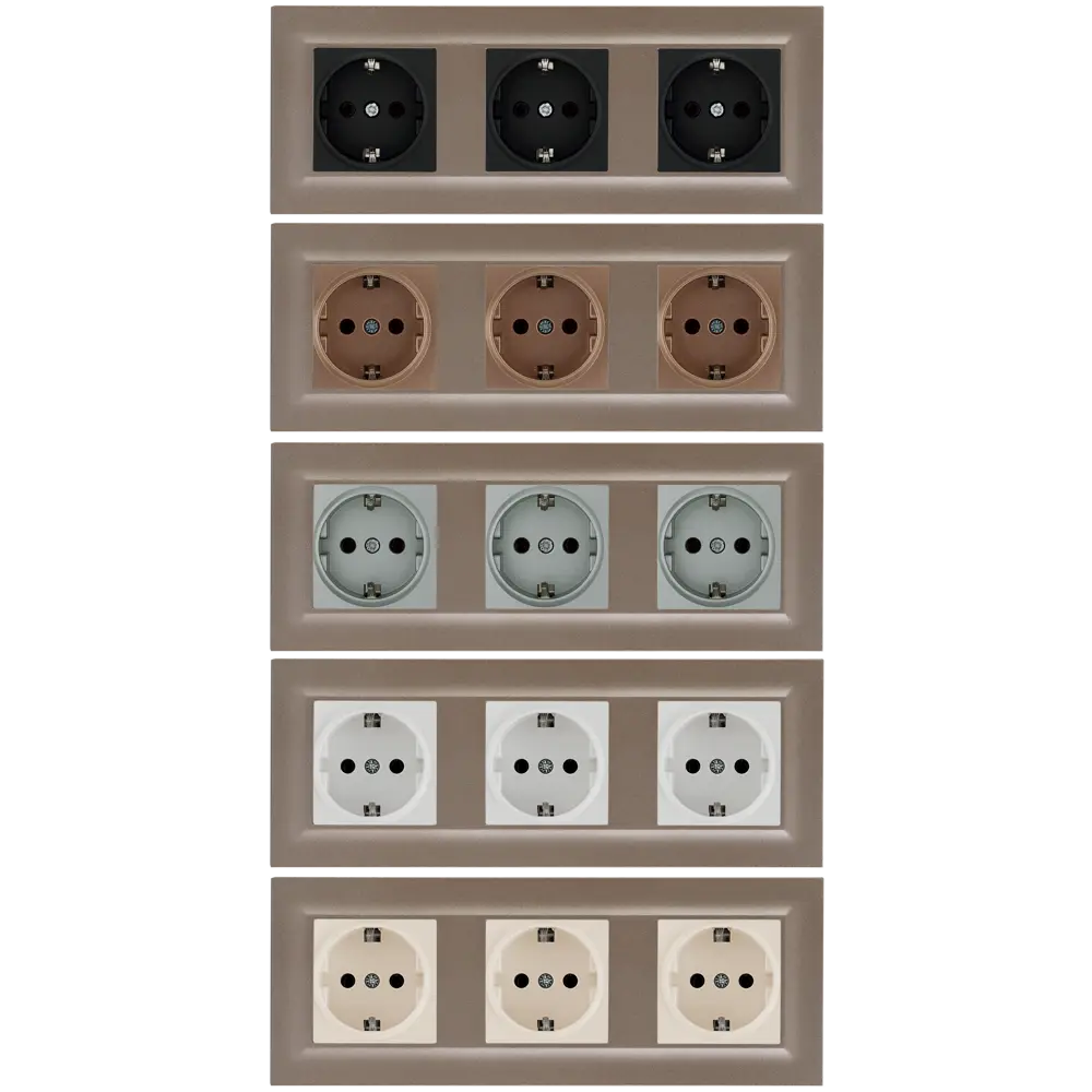 Рамка для розеток и выключателей Legrand Structura 3 поста, цвет шампань STLM-2125252 - Вид №1