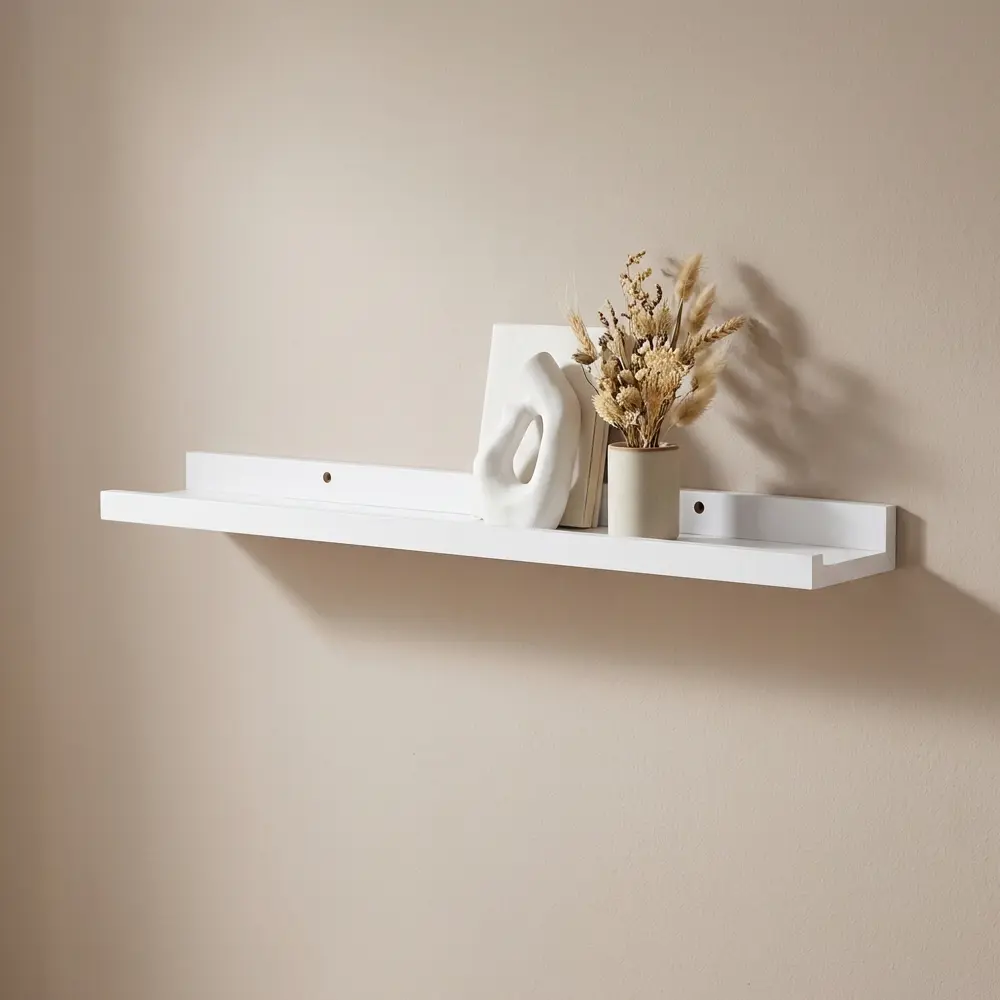Настенная полка KONSENSA 60x10см со скрытым креплением МДФ цвет белый STLM-2113702