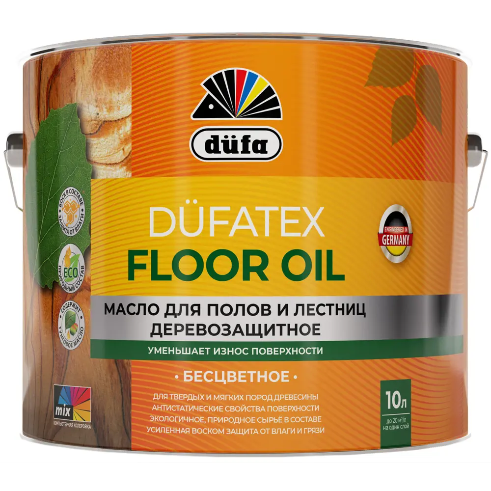 Защитное масло для полов и лестниц цвет прозрачный 10 л Dufa STLM-2094332
