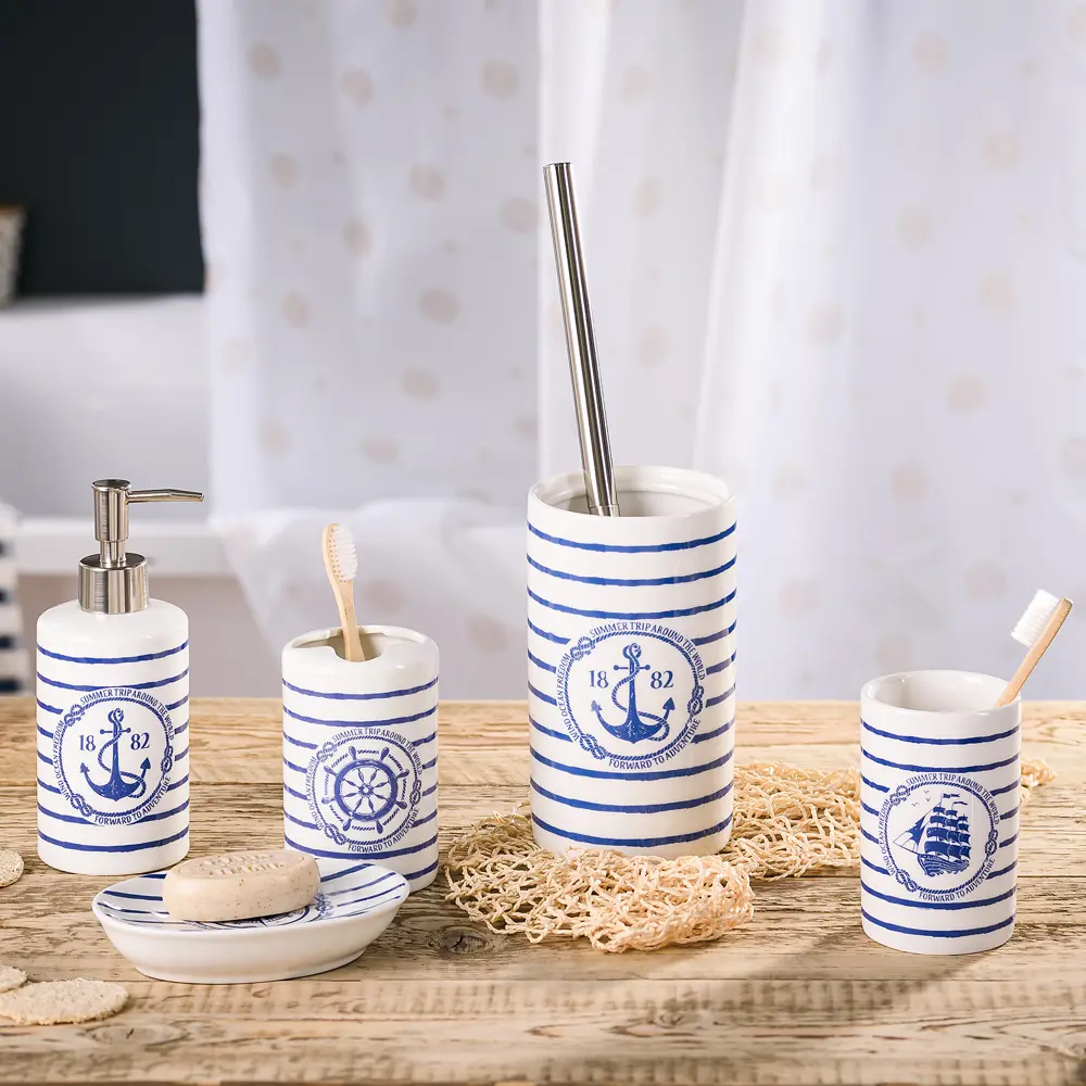 Стакан для зубных щёток Adventure керамика цвет белый VERRAN STLM-2017383 - Вид №3