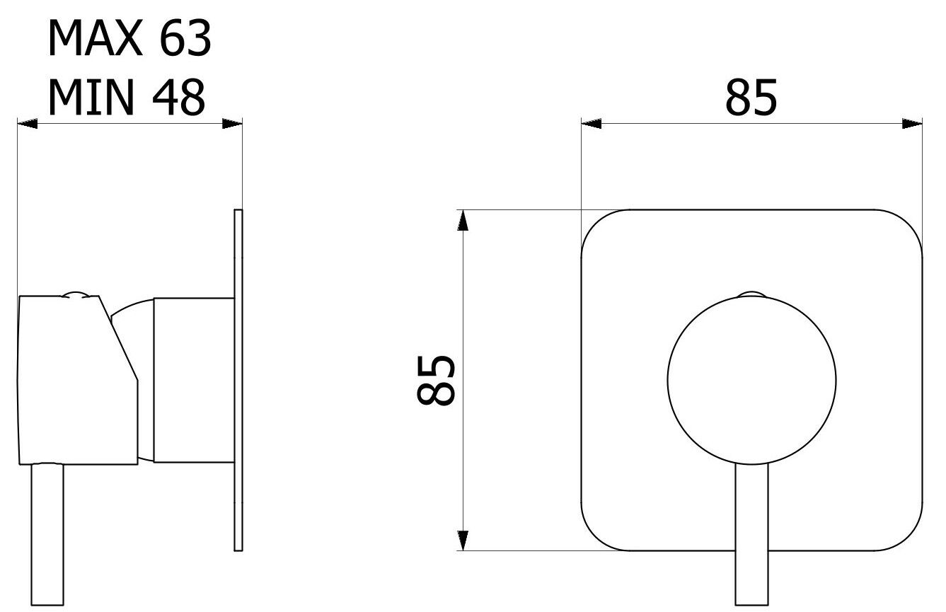 Односторонний настенный смеситель IB Милан Турин ARCH-00015806 - Вид №7