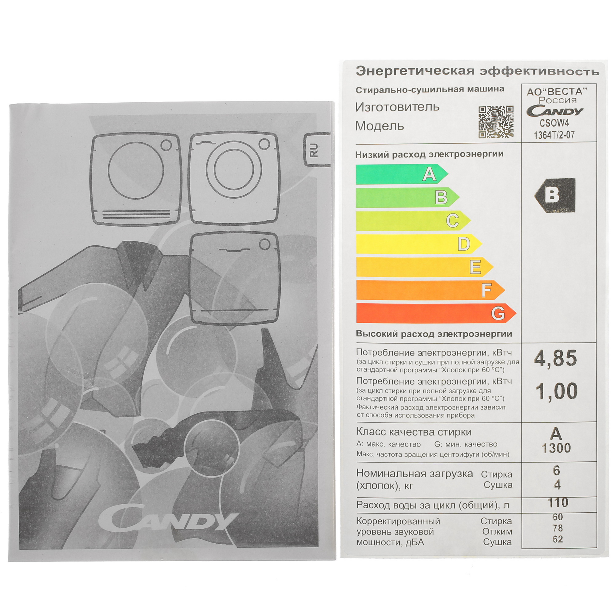 9915135 Стирально-сушильная машина Candy Smart Pro CSOW4 1364T/2-07 белый STDN-0057564 - Вид №11