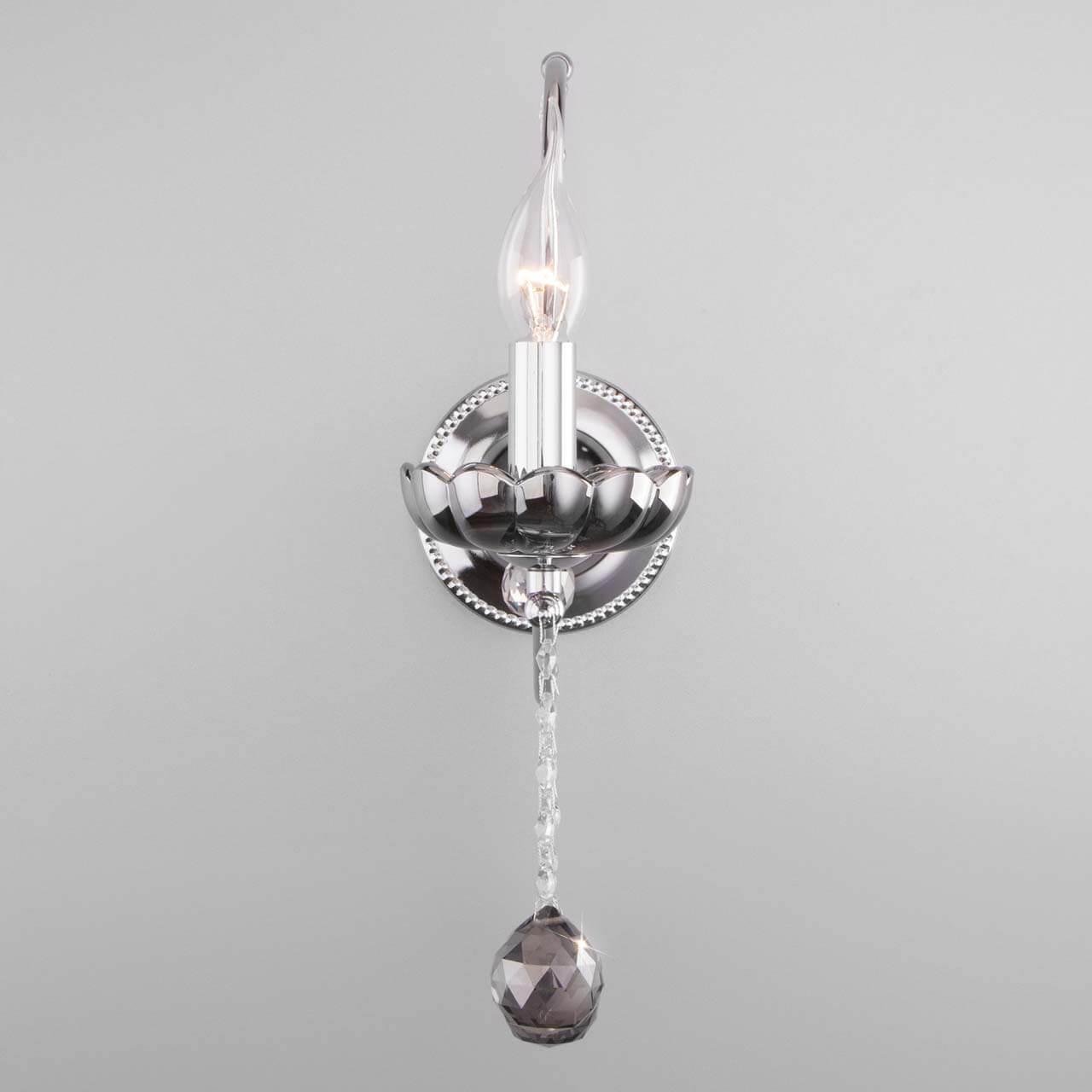 Бра хрустальное с подвесками дымчатое Brezza 10107/1 EUROSVET СВЕЧА 00-3930467 Прозрачный;хром  - Вид №3