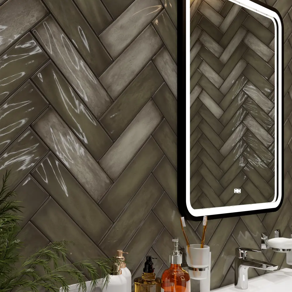 Керамин Хейз 2: Изумрудная глянцевая плитка для интерьера 87968275 STLM-0943707