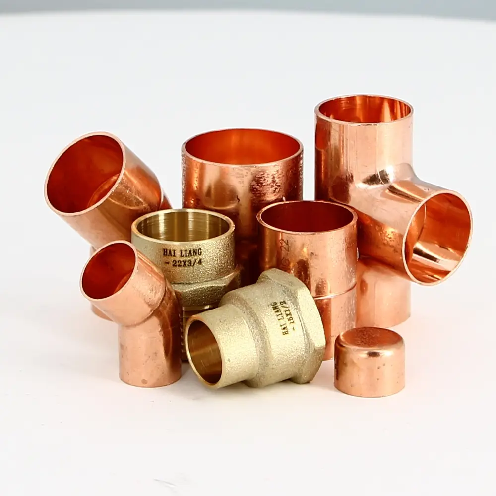 Муфта разъемная Hailiang ø1/2"x15 мм с коническим уплотнением наружная резьба медь STLM-2001210 - Вид №1