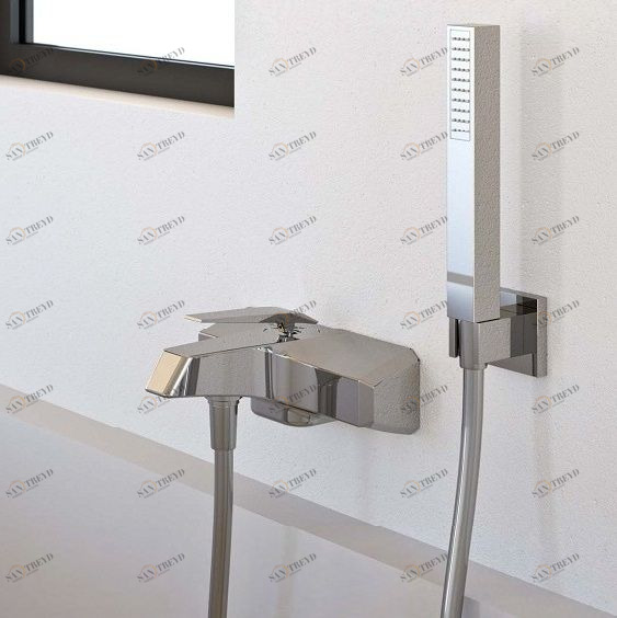 1970 1 O2 Смеситель для ванны настенный с ручным душем цвет хром Mamoli O 2 38138