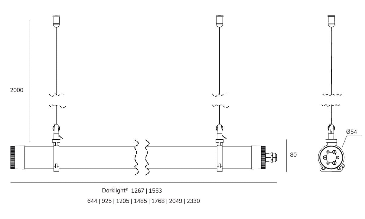 Поликарбонат светодиодный подвесной уличный фонарь Exporlux TUBILINE TE SU ARCH-00045615 - Вид №4