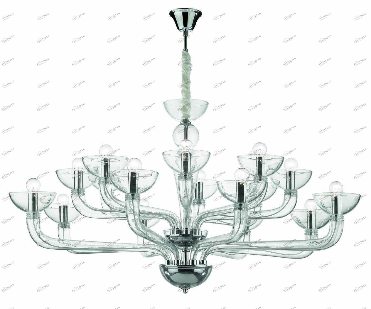 Подвесная люстра Ideal Lux Casanova SP16 Trasparente IDEAL LUX ДИЗАЙНЕРСКИЕ, CASANOVA TRASPARENTE 057286 Хром 