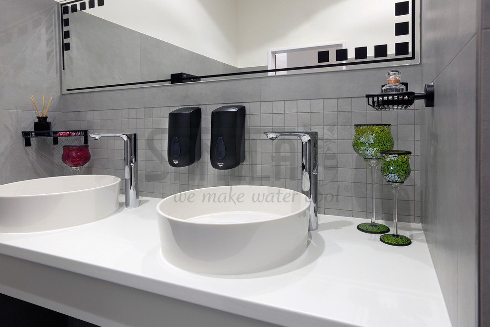 72061 Дoзатoр жидкой/гелевой дезинфекции и мыла, емкoсть 1 л, материал черный пластик ABS SANELA  - Вид №3