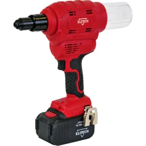 Пистолет заклепочный аккумуляторный Elitech ПЗА18БЛ E2208.004.01, 18 В Li-Ion 4 Ач