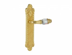 0A2841.000.01 Дверные ручки на пластинах с кристаллами сваровски Золото 24К