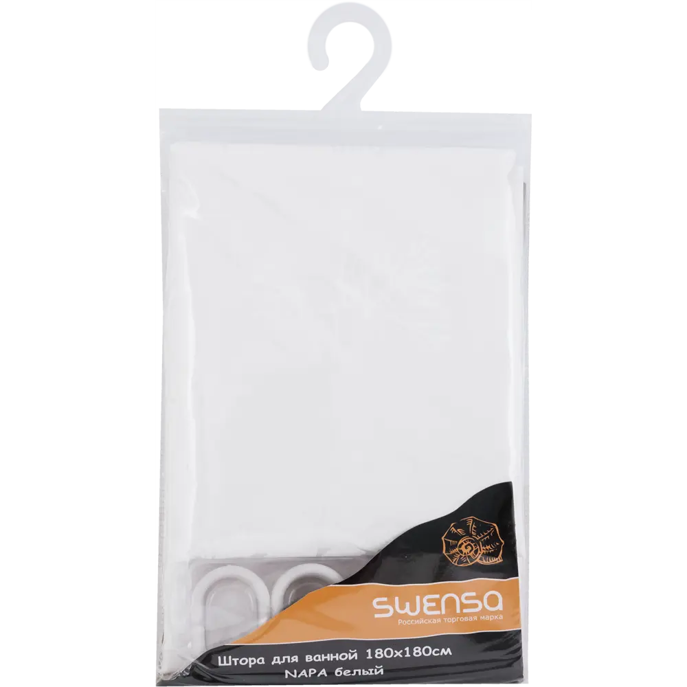 Штора для ванны Swensa Moro  с кольцами 180x180 см полиэстер , цвет белый SWC-90 STLM-2026833 - Вид №5