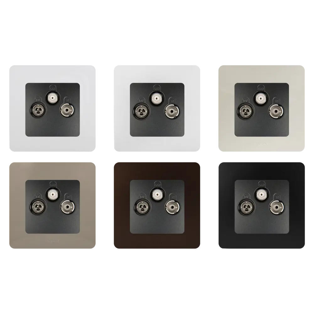 Розетка TV-SAT Legrand Etika двухкабельная цвет антрацит STLM-2177900 - Вид №1