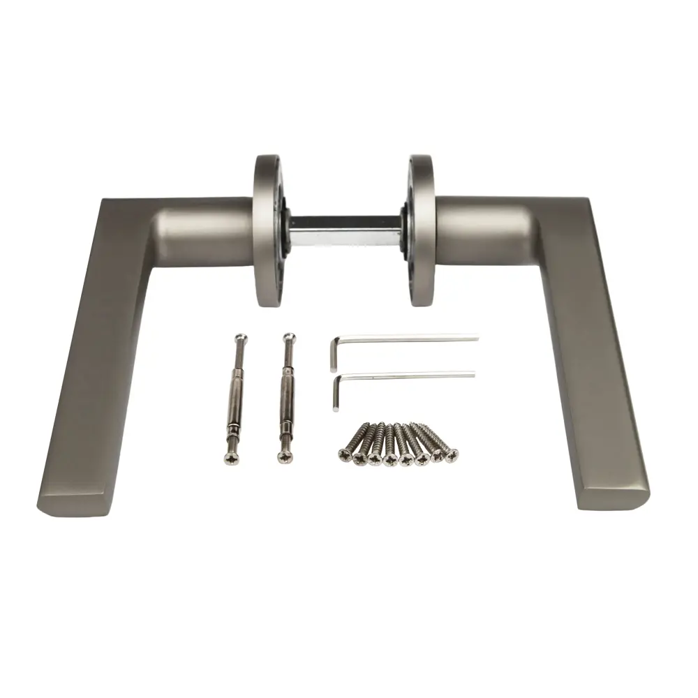 Дверная ручка на розетке KREAFORTA Паудер без запирания цвет никель STLM-2188976 - Вид №2