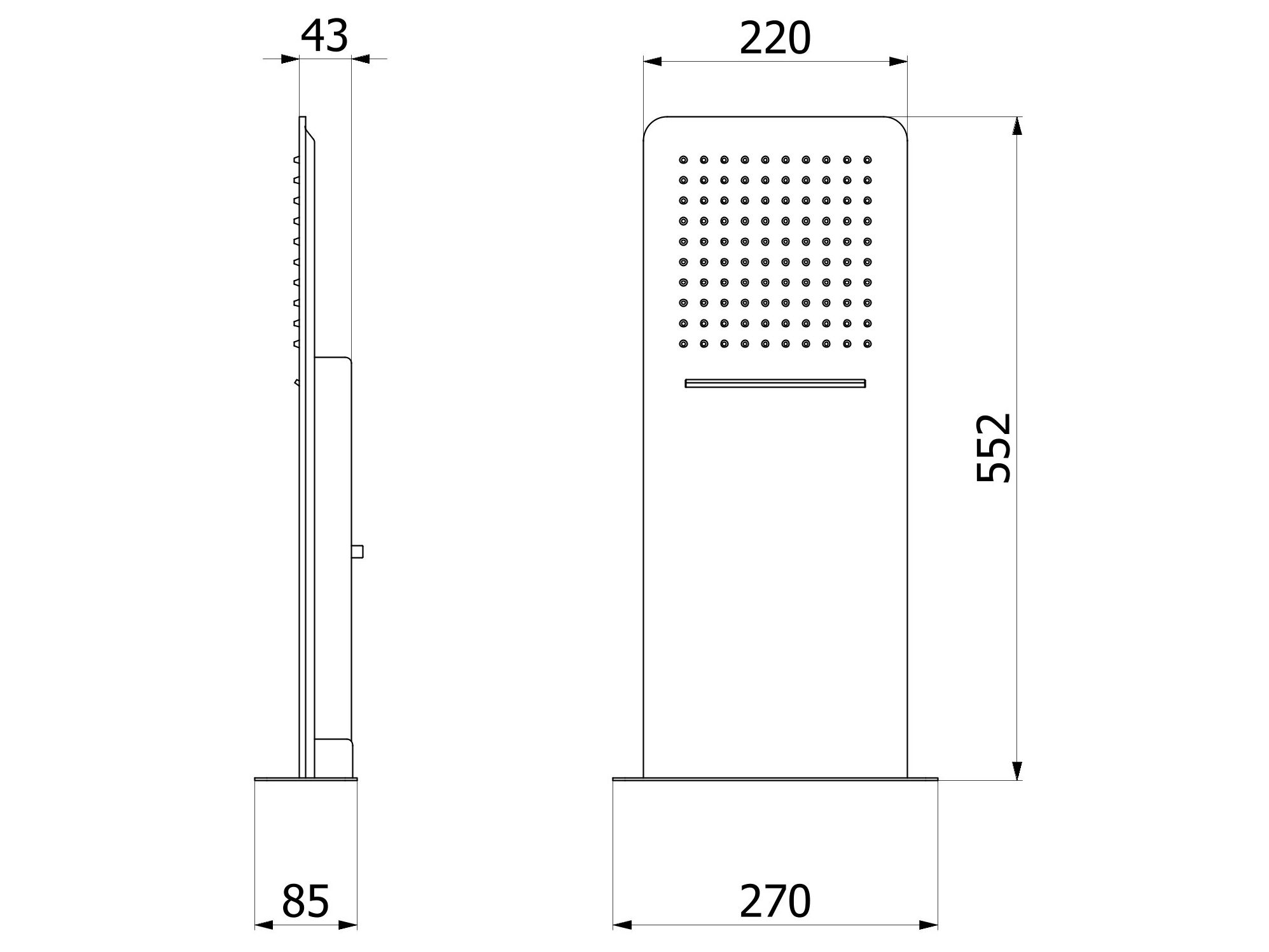 Стальная прямоугольная настенная душевая головка IB Onair 2.0 ARCH-00031566 - Вид №2