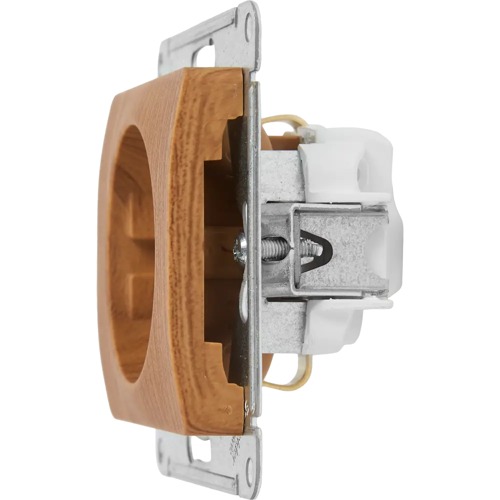 Розетка встраиваемая Systeme Electric Glossa с заземлением цвет дуб STLM-2028020 - Вид №4