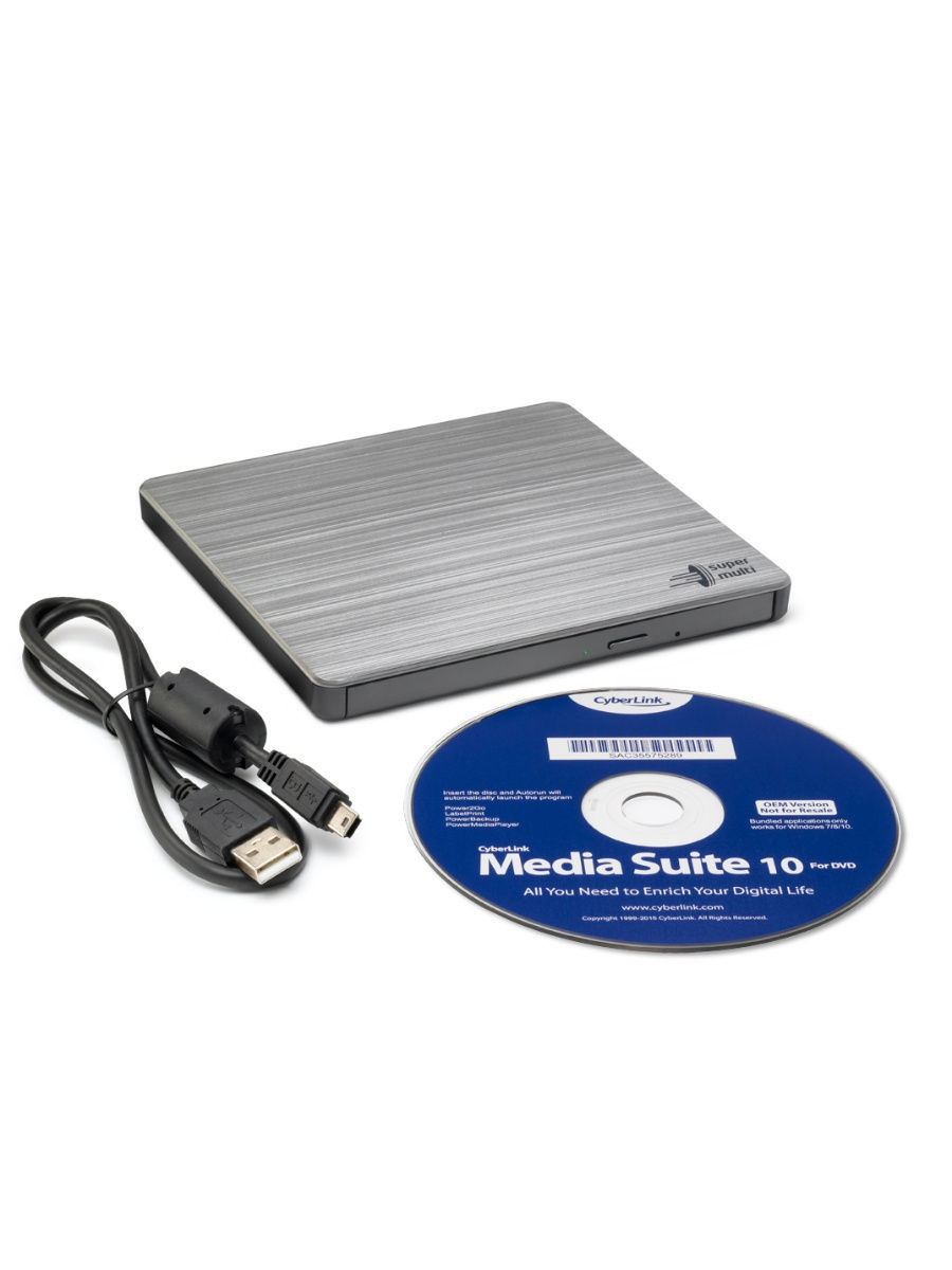 GP60NS60.AUAE12S dvd-rw ext. silver slim ret. usb2.0 LG Santreyd  - Вид №2