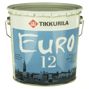 Краска для стен и потолков белая Tikkurila Euro-12 2.7 л