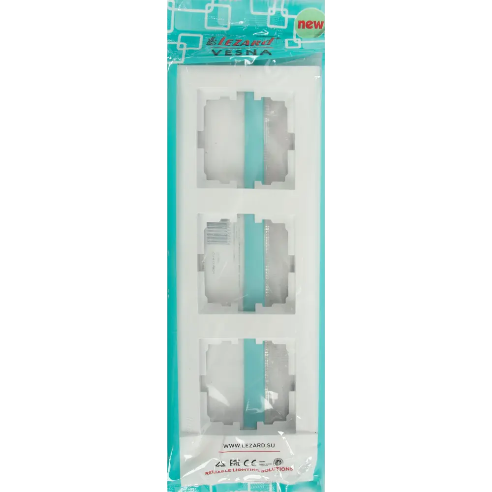 Рамка Lezard Vesna для розеток и выключателей — 3 поста, белая глянцевая 84410579 STLM-1564029 - Вид №3