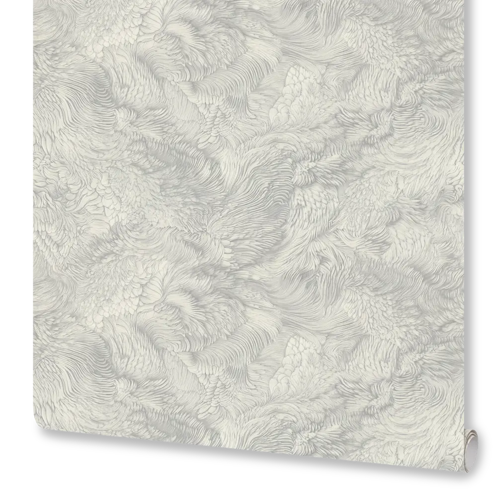 Monte Solaro Nika - флизелиновые обои с рисунком пера в серо-серебристой гамме 89423729 STLM-1571026