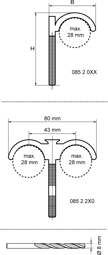 0852250 BIS Дюбель крюковой для монтажа труб к полу walraven  - Вид №1