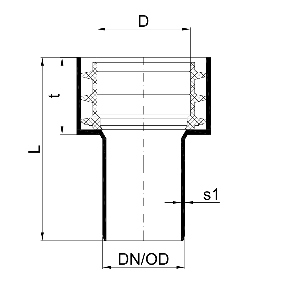 02850 Соединения с чугунными и фиброцементными трубами Tece  - Вид №1