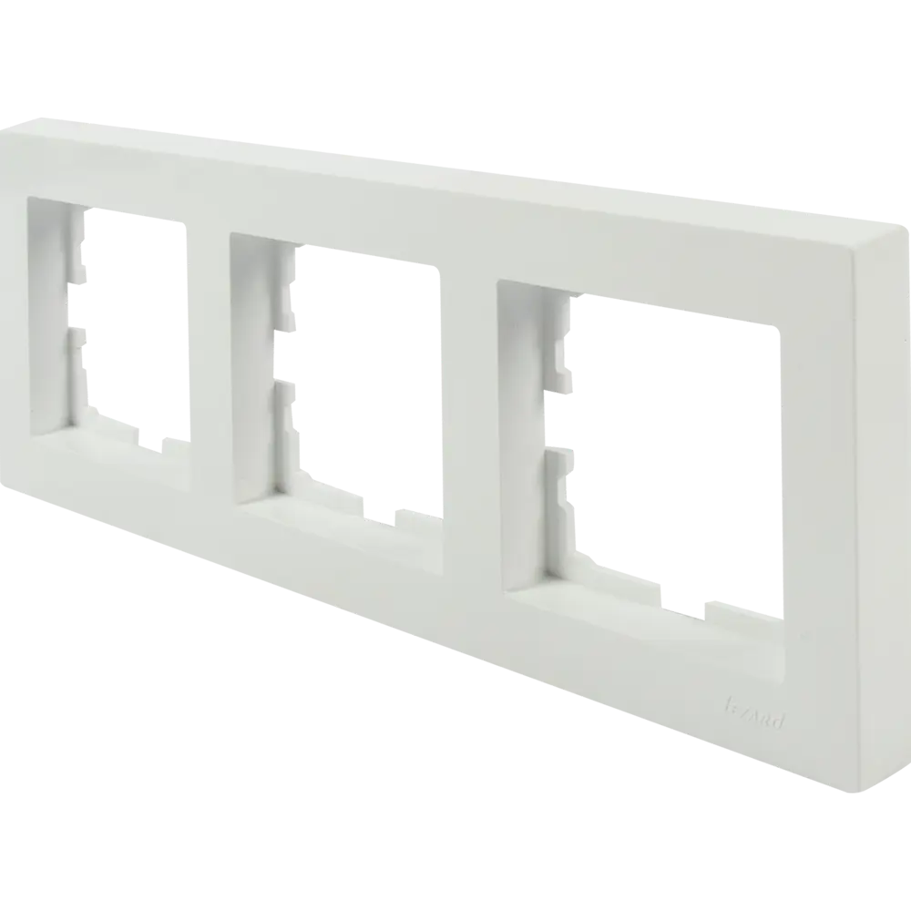 Рамка Lezard Vesna для розеток и выключателей — 3 поста, белая глянцевая 84410579 STLM-1564029 - Вид №1