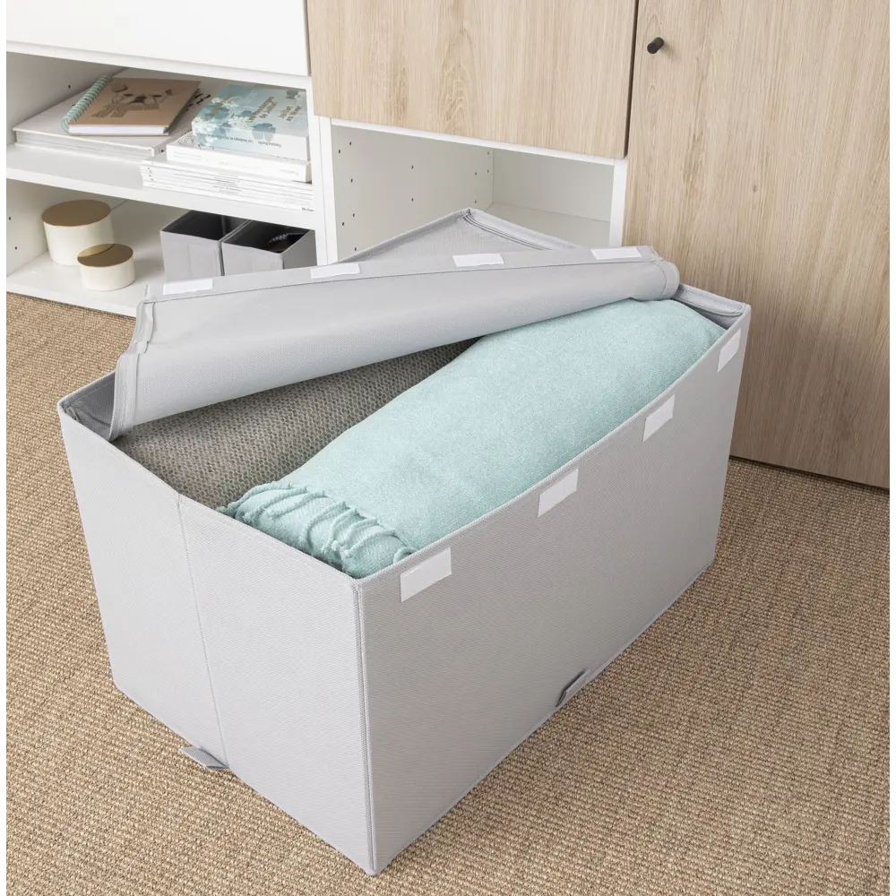 Короб с крышкой Spaceo Granit 3, 560x330x360 мм, 66 л, нетканый, цвет серый Home STLM-2066525 - Вид №2