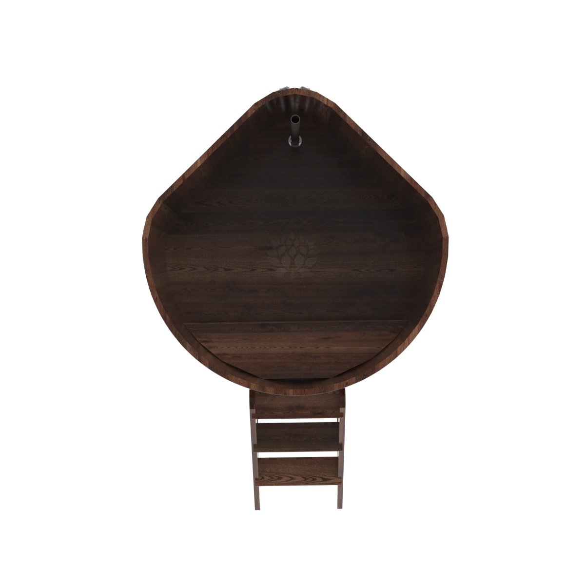 1235 Купель угловая из лиственницы 1,19х1,19х1,2 морёная премиум Alyarus  - Вид №4