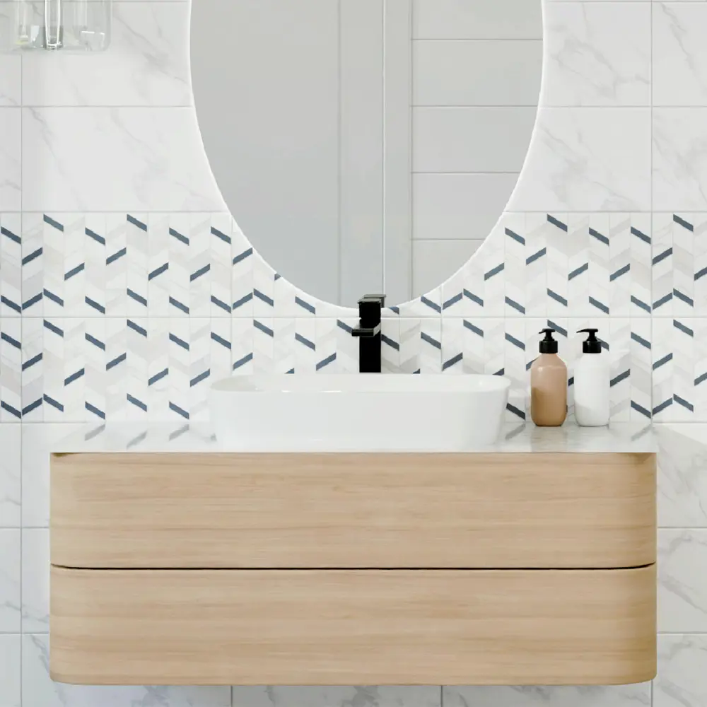 Настенная плитка KREAFORTA Mersey Denim 20x40 см 1.62 м² матовая цвет разноцветный STLM-2100437