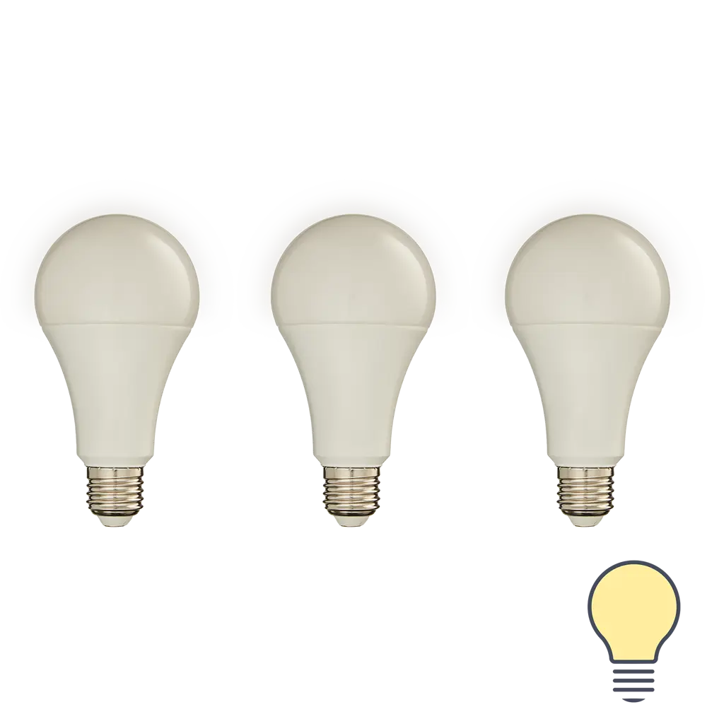 Набор умных ламп светодиодных Wi-Fi Osram Smart Plus E27 220-240 В 14 Вт груша матовая 1521 лм, теплый белый свет, 3 шт LEDVANCE STLM-2181216