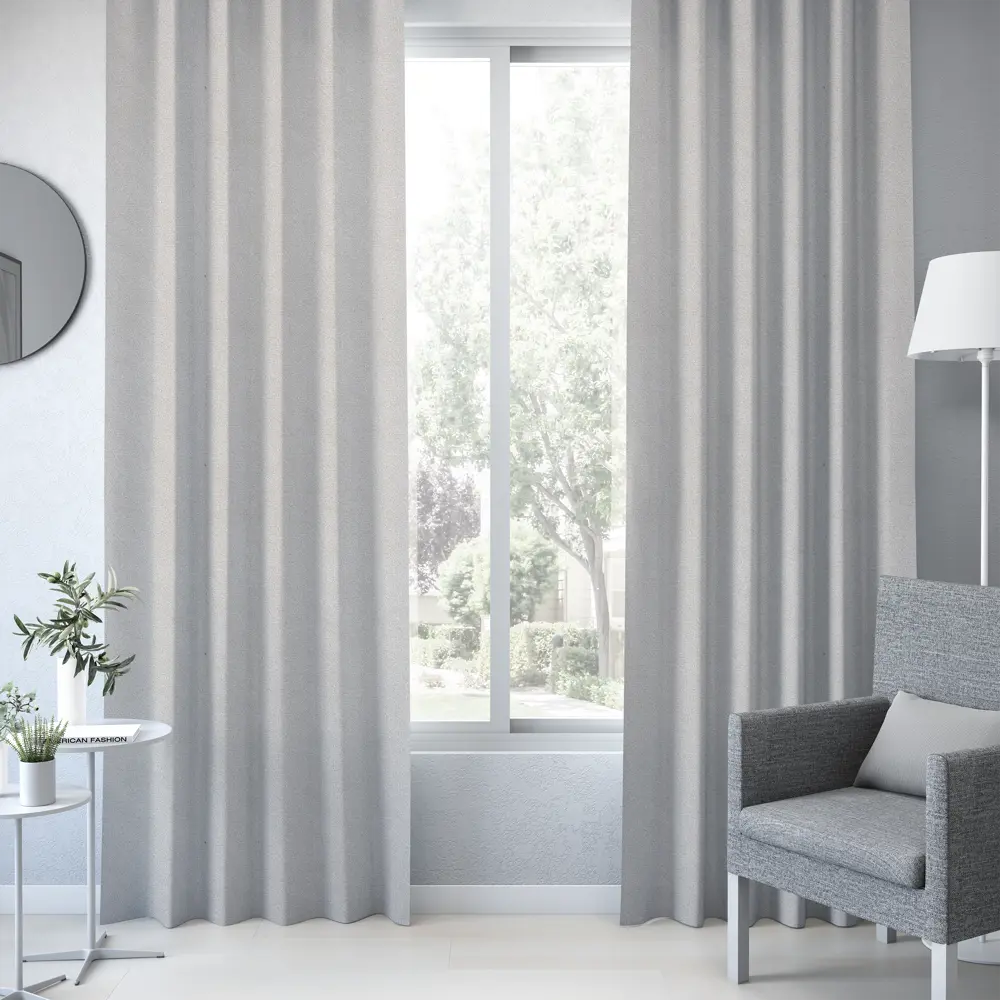 Штора на ленте Lisbon 160x260 см цвет белый INSPIRE STLM-2104602 - Вид №1