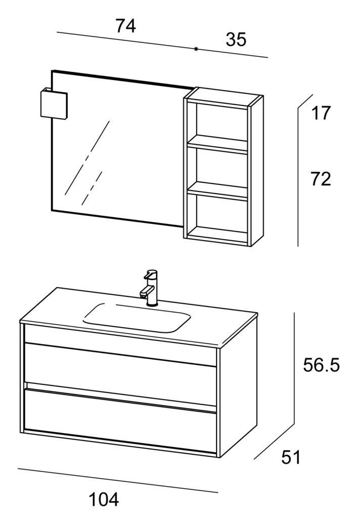 Duetto – 03 Mastella  Duetto  Комплект мебели для ванной - Вид №4